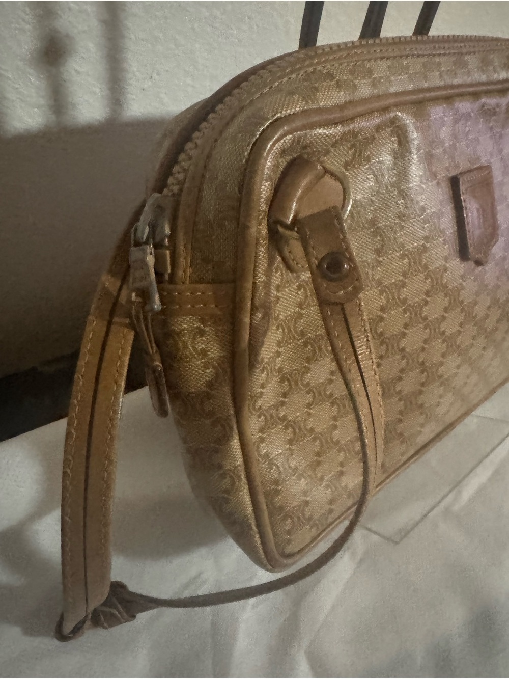 Celine Beige/Tan Monogram Canvas Shoulder Bag - Picture 3 of 17